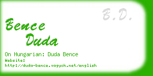 bence duda business card